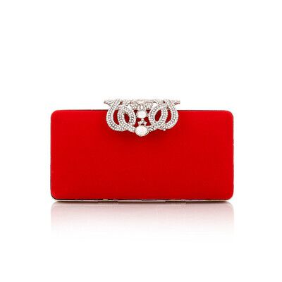 

2016 Luxury New Fashion Women Diamond Evening Bag Suede Clutch Bag With Chain Elegant Wallet Messenger Bag For Ladies