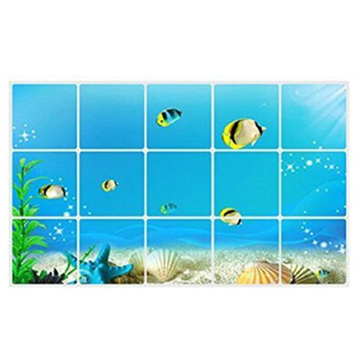

UpperX Kitchen Decor Wall Oil-proof Removable Wall Stickers Wall Art for Decal Mural 2 Pcs Underwater World