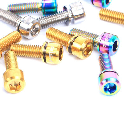 

Crank Screw RISK 4PCS M6×1820mm Titanium Ti Bolts Screws for MTB Disc Brake Caliper with Adaptor Spacer M6 Bolts S6H3R1O6