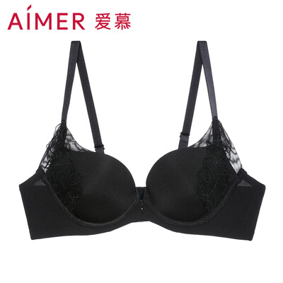 

Amour underwear no trace enjoy 34 thick hole mold cup bra V-shaped embroidery sexy small chest gathered ladies underwear bra AM111761 skin pink C70