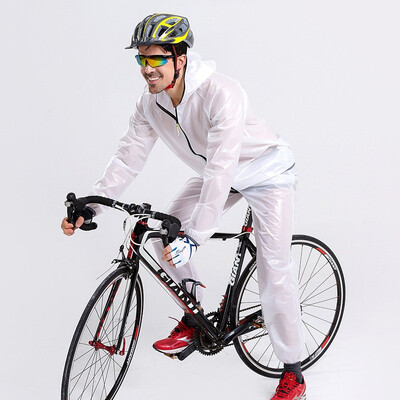 

Cycling raincoat rain pants suit Mens mountain bike super thin outdoor raincoat split bicycle rain cape