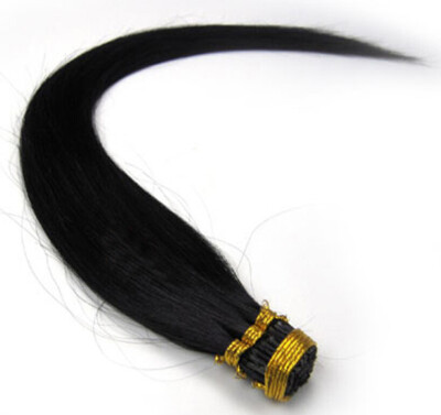 

Premium Jet Black Color 100S 16"-26" Real Human Hair Extensions Straight Soft Keratin Stick I-Tip 100g