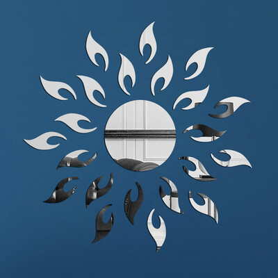 

mymei Mirror Wall Sticker Multi Style Silver Home Decorations Decal Modern