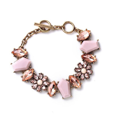 

Aiyaya Elegant Fashion Jewelry Pink Crystal Sapphire Flower Waterdrop Chain and Link Bracelets
