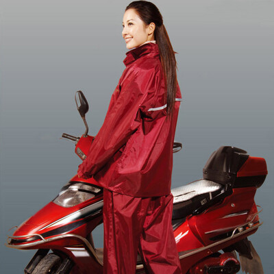 

Paradise umbrella double-layer non-stick water back strap luminous strip split suit adult raincoat raincoat rain pants XXL code red N211-2A