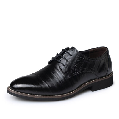 

JUQI Business Men Oxford Genuine Leather Shoes