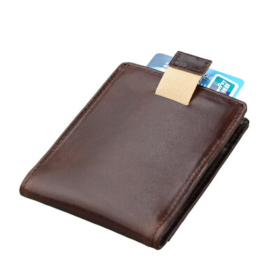 

Leather RFID dollar clip male&female retro card set retro wallet multi-function card package