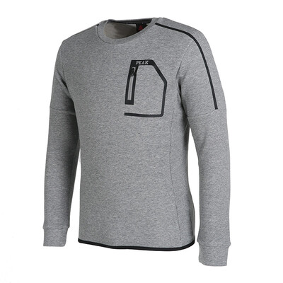 

PEAK mens autumn&winter new round neck grab hair sweater casual warm sports shirt DF684011 in the flower gray X4L code