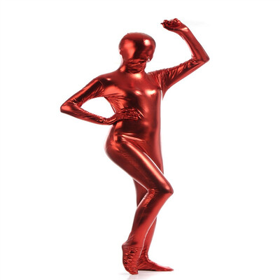 

Womens Shiny Metallic Zentai Full Bodysuit Lady Pink Full Bodysuit Tights Dancewears Womens Catsuit Fancy Halloween Costumes