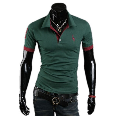 

Zogaa New Mens POLO Shirt Deer Embroidery Short Sleeve Slim