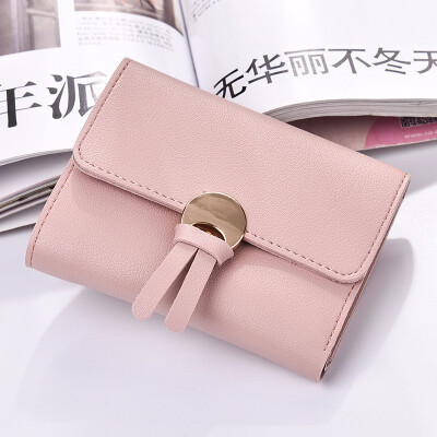 

Ladies simple female short refreshing female three folding female soft leather clip student multifunctional wallet