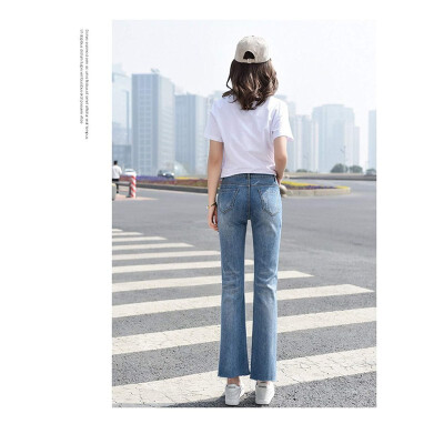 

Hole jeans womens cropped trousers BF Korean version of the tide loose straight thin section spring&summer autumn wild beggin