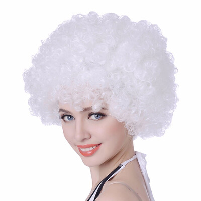 

Afro kinky Curly Hair Short Bob Wig Black White Synthetic Hair 12inch 140g Custom Cosplay Wigs For Black Women Heat Resistant