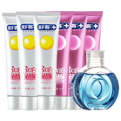 

Shu off 3X flow light white morning and evening toothpaste fine white 65g 6 package (send mouthwash 100ml)