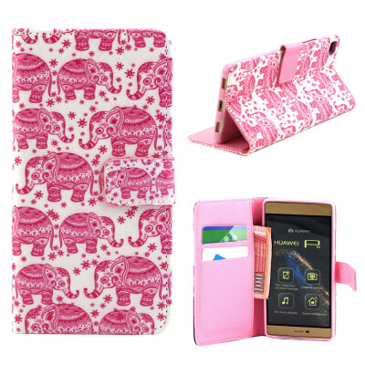 

MOONCASE Cute Pattern Leather Wallet Flip Card Holder With Kickstand Pouch For Huawei Ascend P8