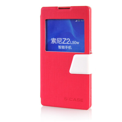 

MOONCASE View Window Leather Side Flip Pouch Ultra Slim Shell Back ЧЕХОЛ ДЛЯ Sony Xperia Z2 Hot pink