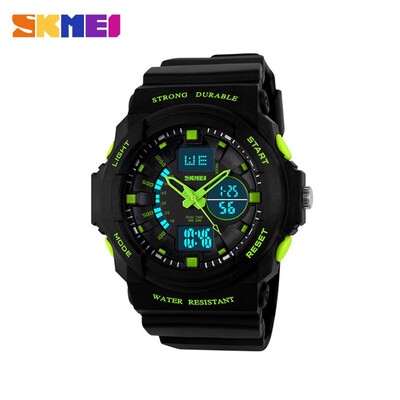 

SKMEI Brand For Men Sports Vintage Watch LED Jelly Military Uniform Mens Watches Wrist Watch 50m Waterproof Student Watch