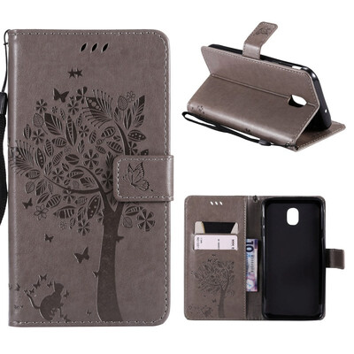 

MOONCASE Samsung Galaxy J7 2018 Embossed Cat&Bark Cover - Grey