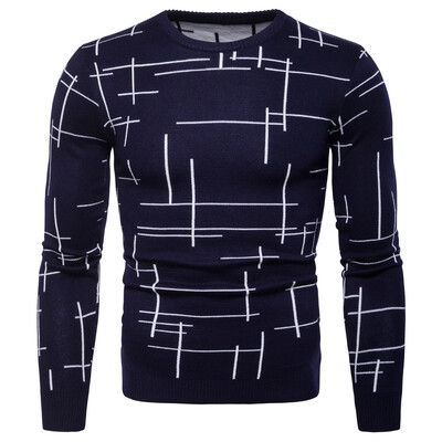 

AOWOFS new foreign trade mens sweater head round neck British boutique spot knit bottoming shirt YM003
