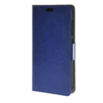 

MOONCASE Smooth PU Leather Flip Wallet Card Slot Bracket Back Case Cover for Huawei Ascend Y520 Blue