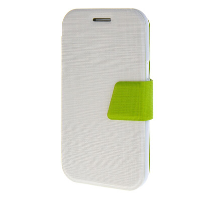 

MOONCASE Galaxy J1 , Leather Flip Bracket Back ЧЕХОЛ ДЛЯ Samsung Galaxy J1 White Green