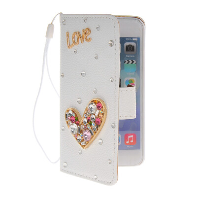 

MOONCASE Luxury Crystal Rhinestone Leather Side Flip Stand Shell Back ЧЕХОЛ ДЛЯ Apple iPhone 6 ( 4.7 inch )