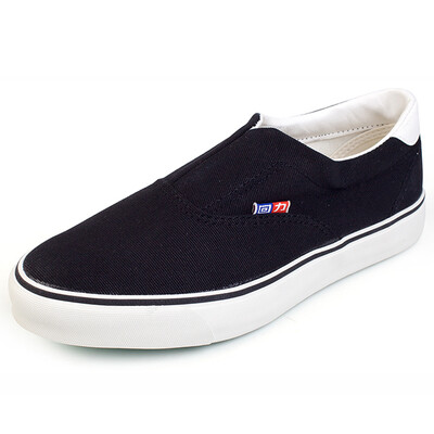 

Backrest Warrior retro deck shoes a pedal lazy shoes trend men&women shoes solid color canvas shoes WJ-8 black 35