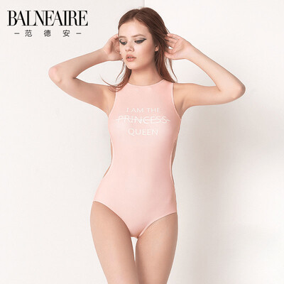 

BRANDEAIRE 60744 new swimsuit female small chest gathered sexy beauty back one-piece swimsuit conservative cover belly girl swimsuit pink