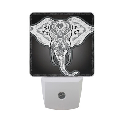 

ALAZA LED Night Light With Smart Dusk To Dawn SensorElephant Blue Watercolor Plug In Night Light