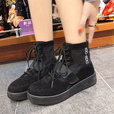

2018 Hong Kong style Korean version of Harajuku wild ins short tube thick-bottomed locomotive Martin boots female autumn new laces