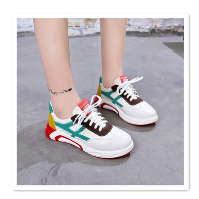 

Trendy Korean version of the round head with a muffin bottom non-slip sneakers autumn breathable mesh casual shoes