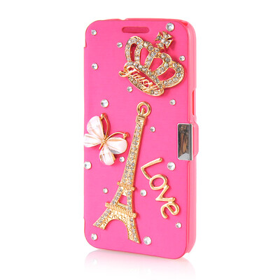 

MOONCASE Luxury Flower Crystal Leather Side Flip Wallet Pouch Case Cover for Samsung Galaxy Express 2 G3815