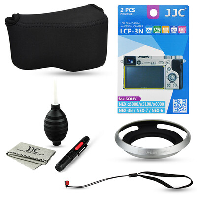 

JJC SM1E Sony A6300L A6000L A5100L одиночные микро аксессуары комплект 16-50mm объектив (камера сумка + пленка + HD + Hood Cleaning Kit + анти-потерянный канат)