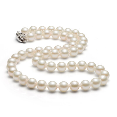 

Jingrun Pearl Yuet 10-11mm round strong luster freshwater pearl necklace 45cm white thick sent mother