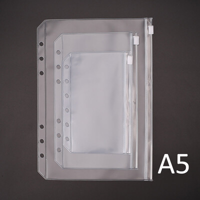 

1PCSLOT A5A6A7 Storage Bag School Office Supply Transparent Loose sheet Notebook zipper Self-sealing File Holder