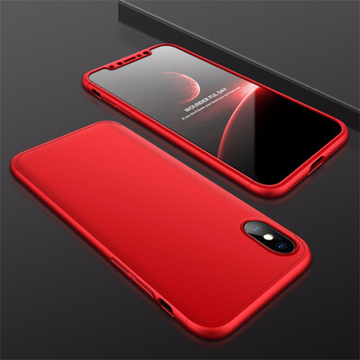 

Goowiiz Phone Case For Iphone 78X Fashion Color collision 360 Degree Coverage PC Full Protection
