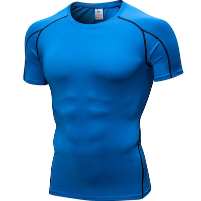 

Quick Dry Men Compression Gym Training Running Short T-Shirt Mens Sportswear