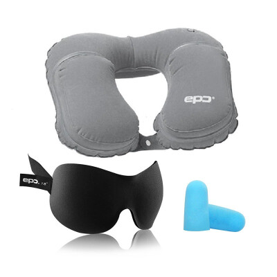 

EPC Travel Set Inflatable Pillow Sleep Goggles Outdoor Portable Travel Accessories Travel Set Wrap Earphones (earplugs color random)