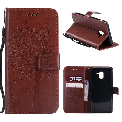 

MOONCASE Samsung Galaxy J6 Embossed Cat&Bark Cover - Coffee