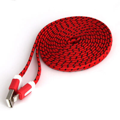 

Double Color 1M/3FT 2M/6FT 3M/10FT 8pin Flat Braided Fabric Woven USB Data Sync Charger Cable for iPhone 5 5S 6 6S Plus