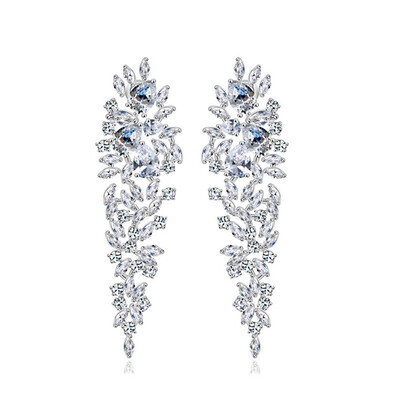 

Aiyaya White Gold Plated 6017mm Small Micro Crystal Pave Waterdrop Drop Earrings Bridal