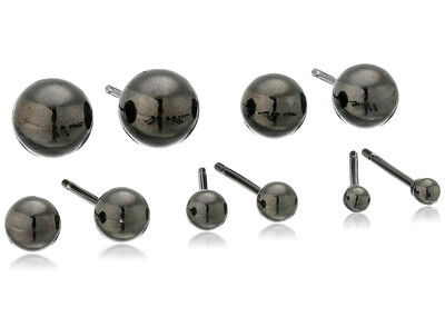 

Hpolw Mens Womens Stainless Steel 5 Pairs(10 pcs) Ball Bead Stud Earrings, Black