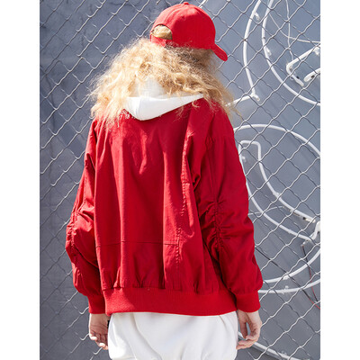 

PASS2018 new winter red jacket female students loose thick cotton pad warm short jacket inS tide 68408PA42001 red L