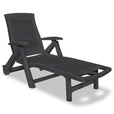 

Sunlounger with Footrest Plastic Anthracite