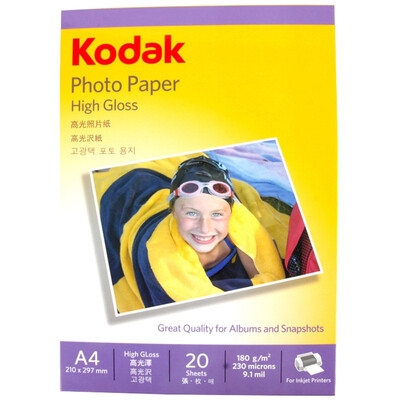 

Kodak 4R 6-дюймовый 180г / кв.м Kodak High Gloss Photo Paper 20 / упаковка
