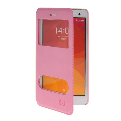 

MOONCASE View Window Leather Side Flip Pouch Stand Shell Back ЧЕХОЛ ДЛЯ XiaoMi Rice MI 4 M4 Pink