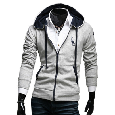 

CT&HF Men Leisure Fashion Fleece Korea Personality Handsome Long Fleece Printed Thick Cotton Long Sleeve Coat
