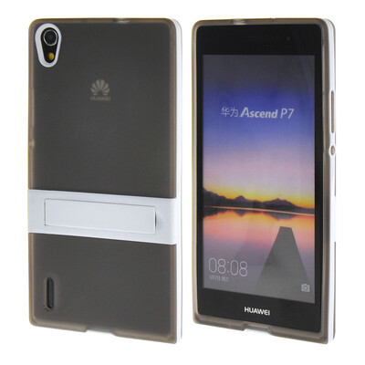 

MOONCASE Huawei Р7 Дело Желе Цвет силиконовый гель ТПУ Тонкий с подставкой обложка чехол для Huawei Ascend P7 Серый