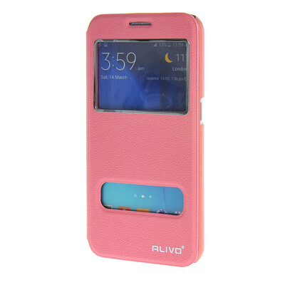

MOONCASE Samsung Galaxy S6 чехол для View Slim Leather Flip Pouch Bracket Back Cover Pink