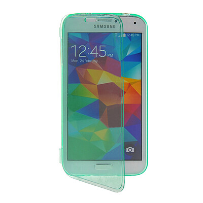 

MOONCASE Flip Wallet Soft Gel TPU Silicone Back Shell ЧЕХОЛ ДЛЯ Samsung Galaxy S5 I9600 Azure